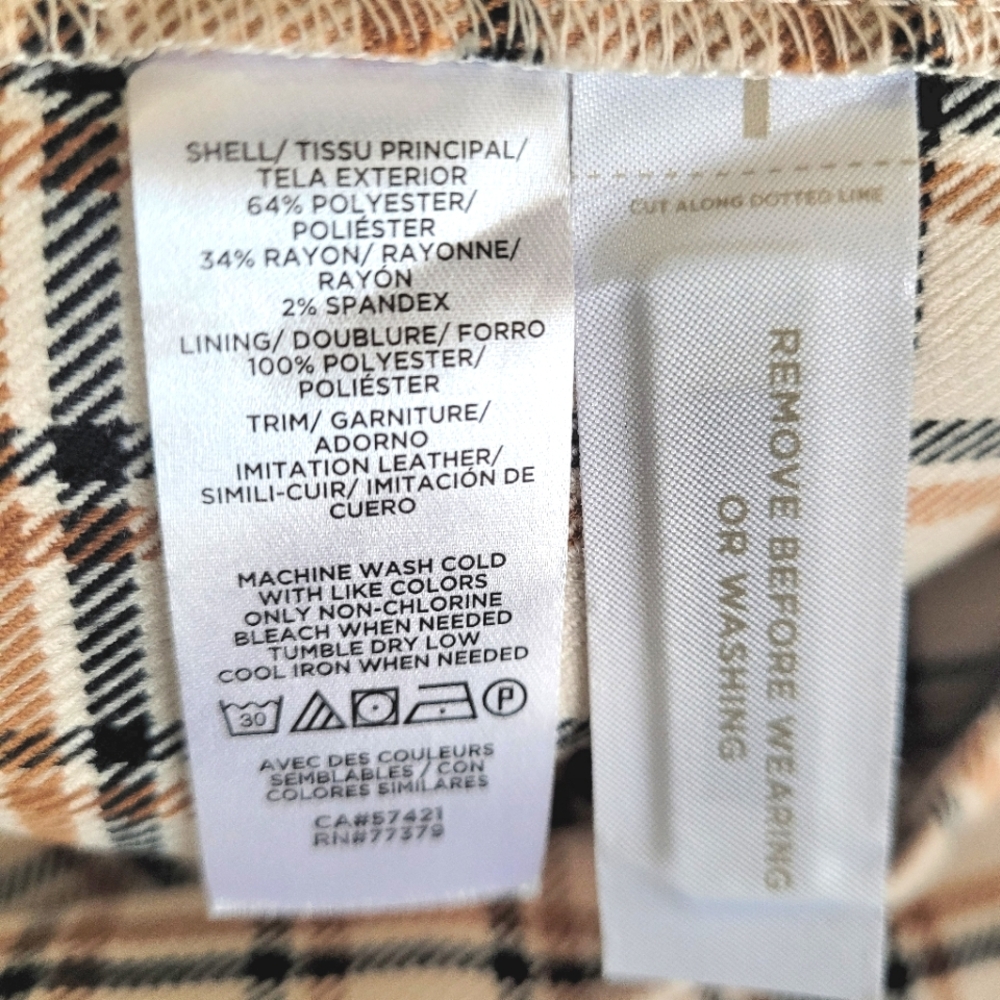 Ann Taylor Petite Plaid Sheath with Faux Leather Trim- NWT - Picture 8 of 12